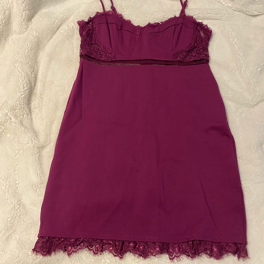 Abound Lacey Detail Purple Dress